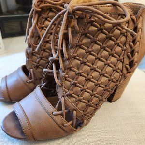 Brown Laces Booties- Size 10